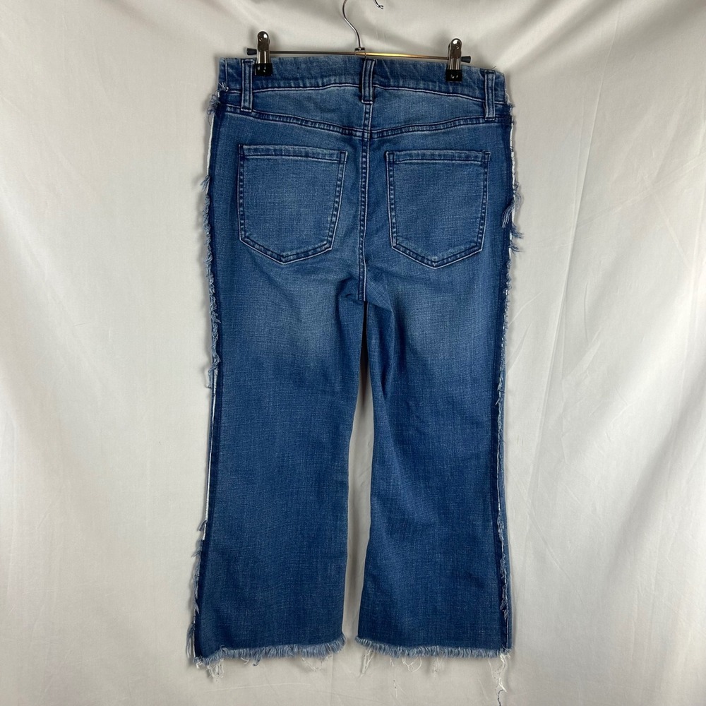 Liverpool Gia Glider Flare Pull On Jeans Blue Frayed Side Stripe 10/30 Women - Picture 6 of 10